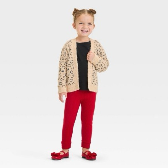 New Girls soft animal print knit cardigan sweater - Picture 3 of 5